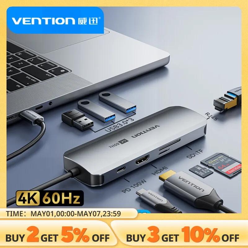 Vention ƺ   USB CŸ 3.1 й, USB C , USB 3.0 ŷ ̼, HDMI RJ45 4K ׼